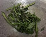 Foto langkah ke 3 dari resep Kangkung Tumis Jamur + 🍅 + 🍳.