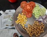 A picture of step 1 of Jhatpat chana chaat sandwich.