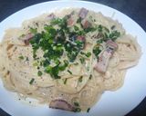 A picture of step 7 of Soy Milk Japanese Pasta Carbonara.