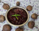 A picture of step 7 of Kerala style beetroot pickle.