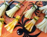 A picture of step 5 of Halloween Witches Broom Stick Treats.