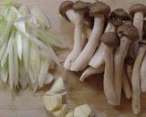 A picture of step 1 of Easy ♪ 15 Minute Shimeji Mushroom and Leek Soup.