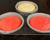 A picture of step 5 of Vanilla Christmas Layer Cake with Creamy Vanilla Buttercream Frosting.