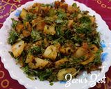 A picture of step 4 of Dhaniya Aloo.