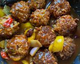 A picture of step 9 of Maggi Manchurian with Steamed Rice.