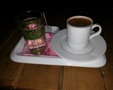 A picture of step 1 of Turkish Coffee (Türk Kahvesi) and details as well as with fragrance.