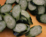 A picture of step 1 of Easy! Lightly Pickled Cucumbers for Hanami and Bento.