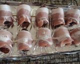 A picture of step 5 of Dates Wrapped in Bacon.