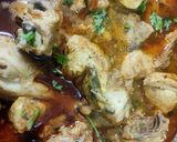 A picture of step 4 of Kolhapuri Chickan masala and curry.
