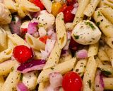 A picture of step 4 of Mozzarella and Tomato Penne Lemon Salad.
