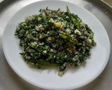 A picture of step 4 of Koral leaves bhaji.