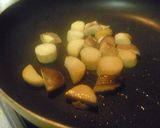 A picture of step 3 of Diet & Macrobiotic Friendly King Oyster Mushroom & Komatsuma Green Salad.
