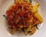 A picture of step 5 of #3006 Potato chips with tomato sauce.