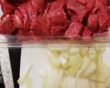 A picture of step 1 of My Steak & Onion pie with Top Crust.