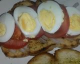 A picture of step 5 of Sig's Goats Brie, Egg and Tomato griddle Sandwich.