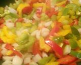 A picture of step 3 of Sunshine's chicken,ziti casserole.