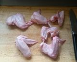 A picture of step 1 of chicken wings/ hot wings.