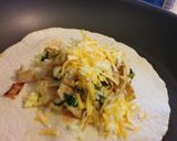 A picture of step 3 of Breakfast crunchwrap :).