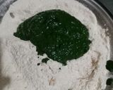 A picture of step 2 of Bathua (chill) puri.
