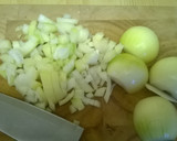 A picture of step 1 of Three Way Minced Beef with mirepoix..