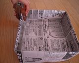 A picture of step 4 of Castella Made in a Newspaper Mold.