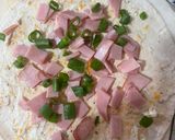 A picture of step 2 of Ham and Cheese pinwheels.