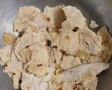 A picture of step 2 of Roti ki sabji (leftover rotis in spiced buttermilk).
