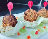 A picture of step 6 of Mix sprouts falafel.