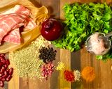 A picture of step 1 of Ghormeh Sabzi Beg Wot.