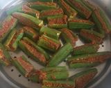 A picture of step 2 of Stuffed okra sabji.
