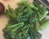 A picture of step 3 of Green Veg with a Creamy Avocado & Charred Chilli Dressing.