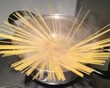 A picture of step 1 of Rich Pasta Carbonara with Milk and a Whole Egg.
