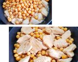 Hình bước làm 3 của món Ức Gà xào đậu gà (chickpeas)