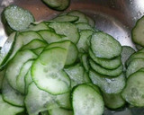 A picture of step 1 of Time-Saving Cucumber, Wakame Seaweed and Shirasu Vinegar Toss.