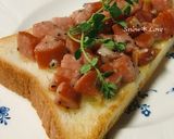 A picture of step 2 of Chopped Sausage and Parmesan Toast.