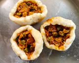 A picture of step 4 of Pattis(Left over bhaji).