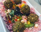 A picture of step 3 of Sprouts Falafel in hung curd boat.