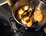 A picture of step 2 of Mussels and prawns croquetas. Camino de Santiago.