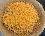 A picture of step 2 of Bacon /Ham/Cream Cheese Quiche.