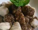 A picture of step 7 of Taro Root "Hittsumi" Gnocchi with Sesame Sauce.