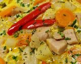 Sűrű "csirkeleves" jackfruittal és gnoccihval (vegán) recept fázis 5 fotója