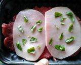 A picture of step 3 of Ladybirds BBQ Steak Rollups ..