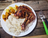 Foto del paso 6 de la receta: Muslos de pollo a dos sabores, con arroz y verduras al vapor, para mi familia
