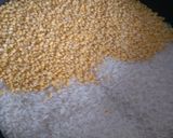 A picture of step 1 of Ven Pongal.