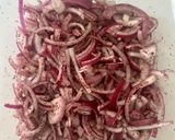 A picture of step 1 of Crispy Tofu Shawarma with Pickled Onions.
