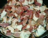 A picture of step 1 of Bacon cheese burger pasta.