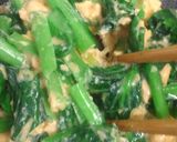 A picture of step 4 of Easy Prep! Creamy Eggs with Komatsuna Greens.