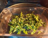 A picture of step 1 of Neem Leaves with Eggplant Stir- Fry.