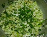 A picture of step 2 of Cabbage and Capsicum Stir Fry.