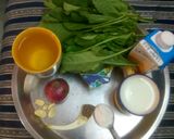 A picture of step 1 of Palak ka Soup.